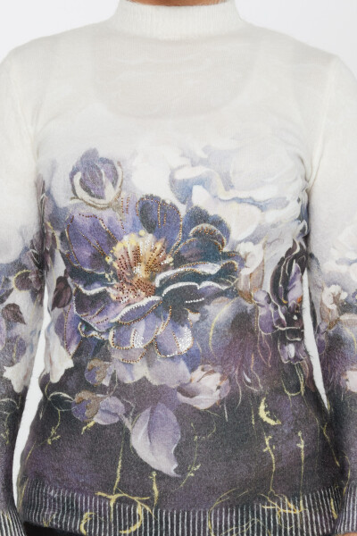 Angora Knitwear Floral Stone Haft Ecru - 50016 | KAZEE (zestaw 2 sztuk S-M) - 3