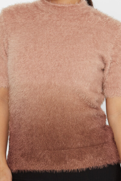 Kołnierzyk stójka z krótkim rękawem z dzianiny Angora w kolorze brązowym - 31014 | KAZEE (zestaw 3 sztuk S-M-L) - 3