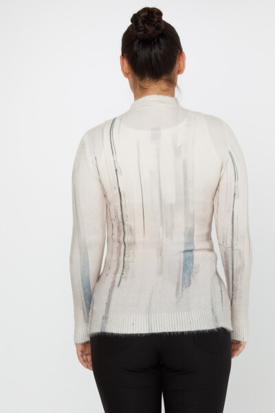 Angora Knitwear Tiger Patterned Stone Haft Ecru - 50002 | KAZEE (zestaw 2 sztuk S-M) - 4