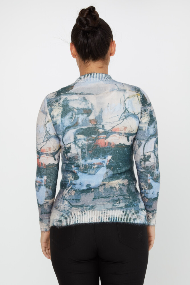 Angora-Strickjacke mit langen Ärmeln, digital bestickt mit Steinen – 50022 | KAZEE (2er Set S-M) - 5