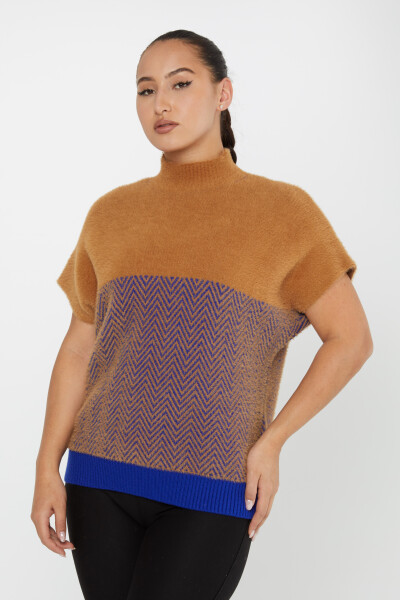 Angora-Strickwaren, bunt gemustert, kurzärmlig, Saxe – 30187 | KAZEE (3er Set S-M-L) - 2