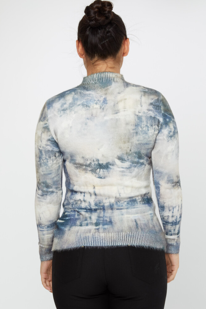 Angorastrickwaren, digital gemustert, mit Steinen bestickt, Saks – 50011 | KAZEE (2er Set S-M) - 4