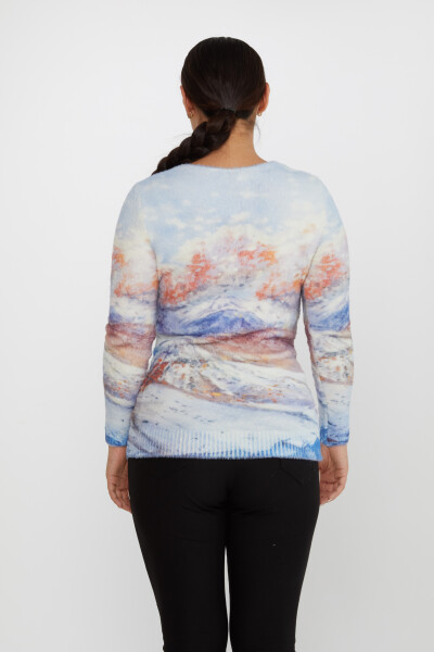 Angorastrick mit Steinstickerei, Digitaldruck, Ecru – 40033 | KAZEE (2er Set S-M) - 5