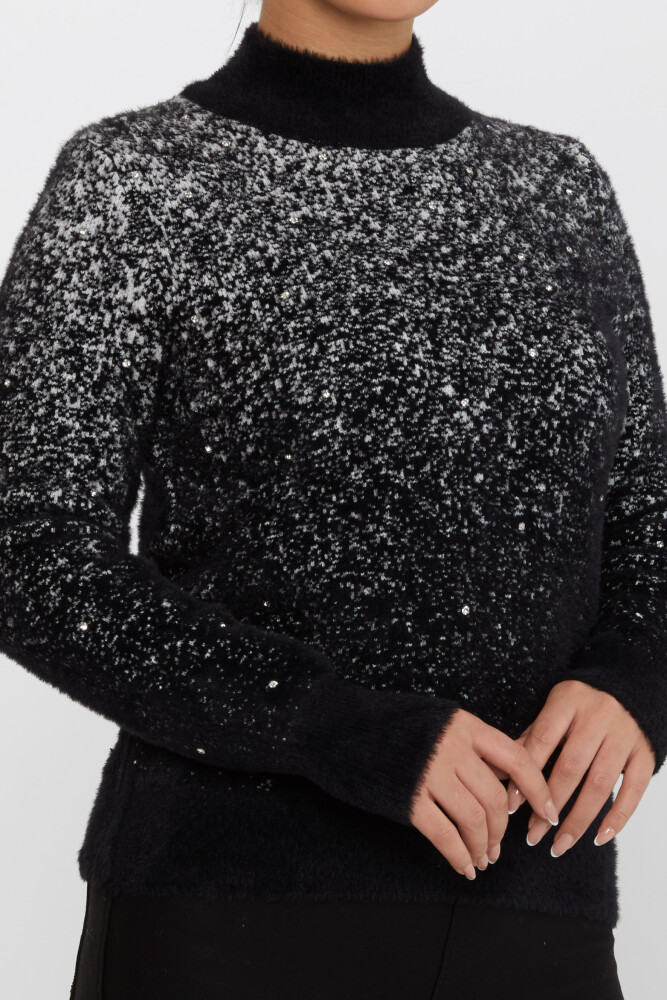 Angora Knitwear Culoare Tranzitional Stand Guler Negru - 31180 | KAZEE (Set de 4 M-L-XL-2XL) - 4