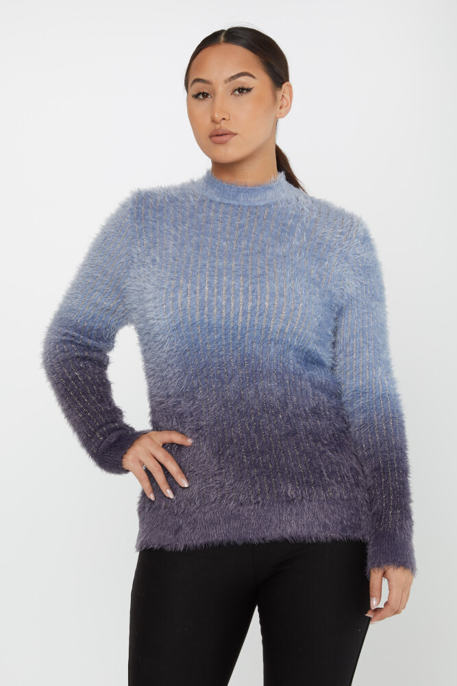 Angora Strickmode Farbe Übergangs Langarm Blau - 30796 | KAZEE (3er Set S-M-L) - 1