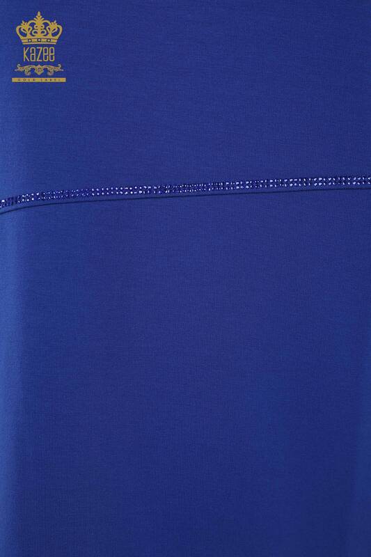Bluză de damă cu ridicata din tul cu detalii Saks - 79065 | KAZEE