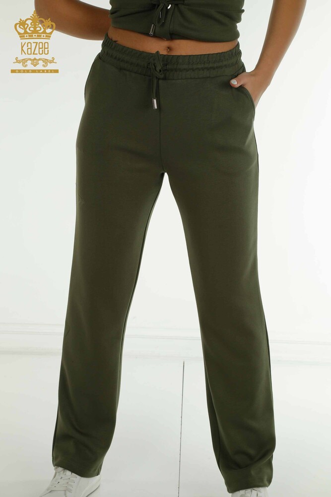 Set de trening triplu damă cu ridicata Button Detailed Khaki - 17633 | KAZEE - 12