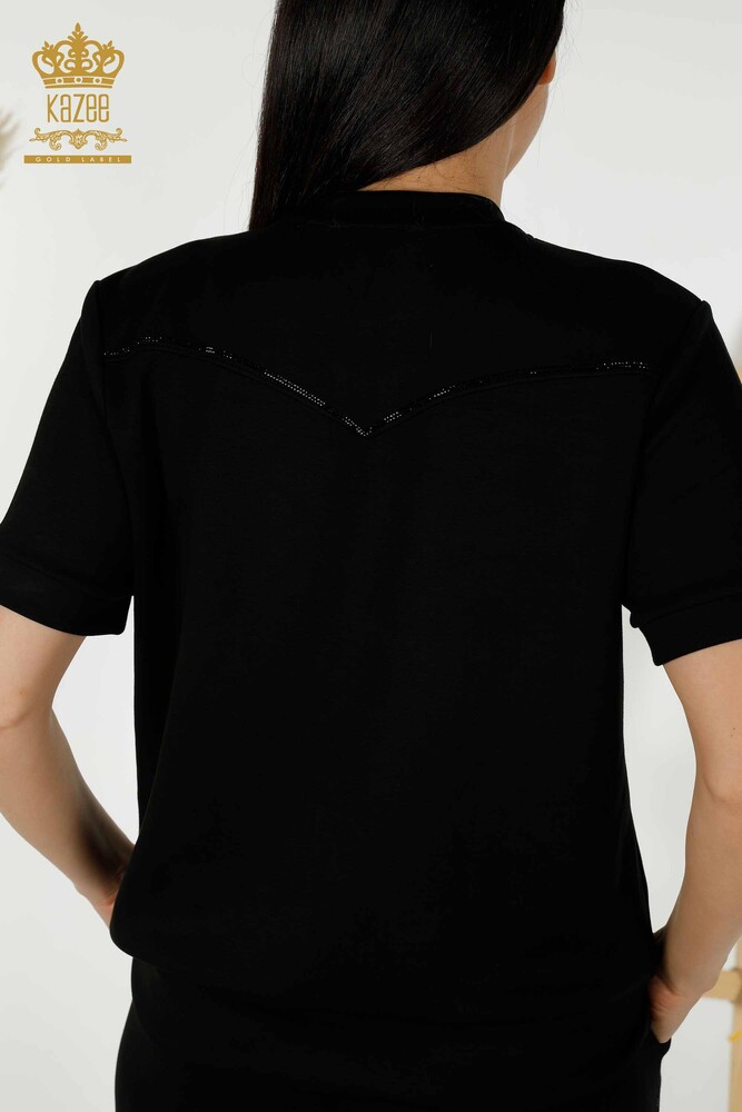 Set de trening pentru femei negru cu broderie cu piatra - 17549 | KAZEE - 13