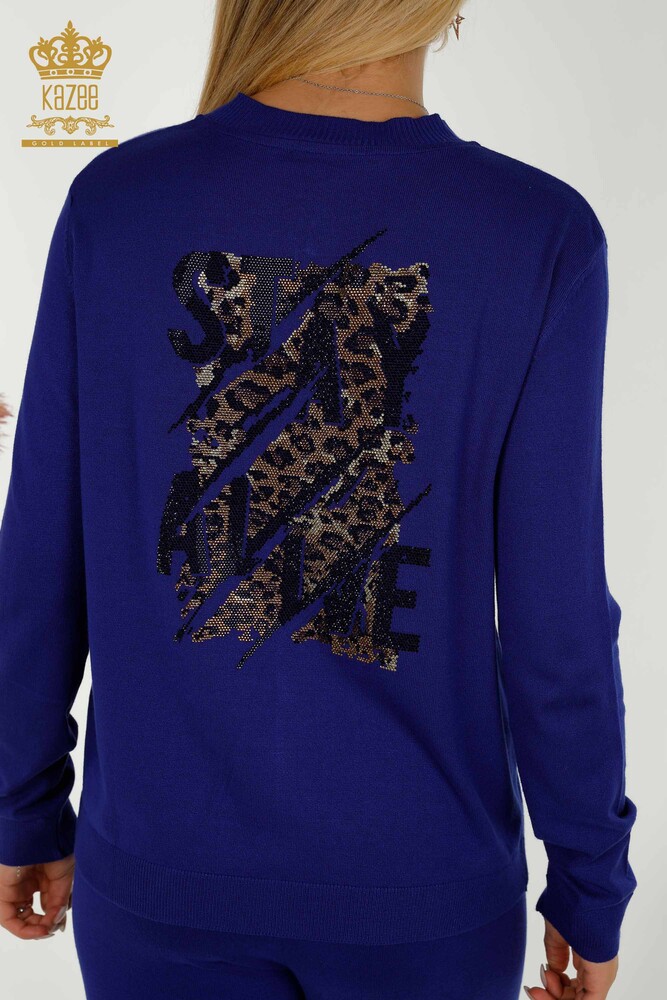 Set de trening pentru damă cu ridicata Saks brodat cu piatră - 16677 | KAZEE - 10