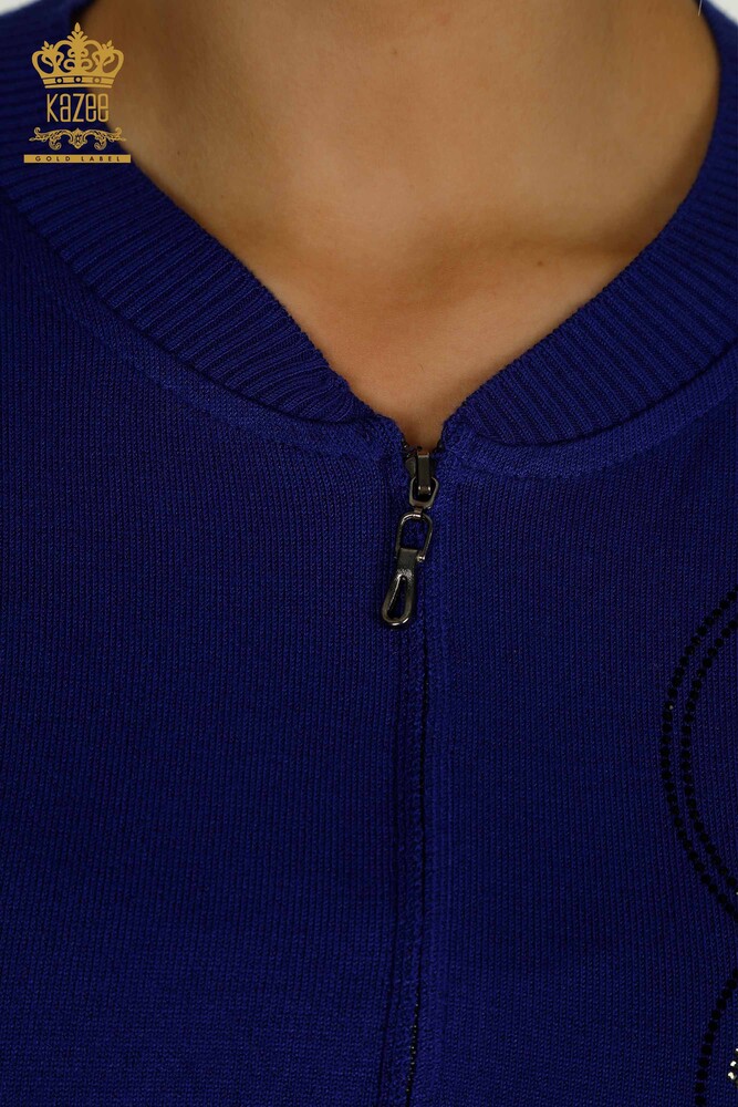 Set de trening cu ridicata pentru femei, cu modele florale, cu fermoar, cu buzunar - 16661 | KAZEE - 8