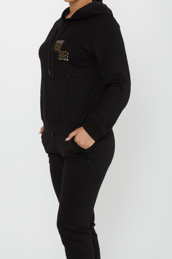 طقم رياضي كم طويل أسود - 17559 | كازي (مجموعة من 4 M-L-XL-2XL) - 5