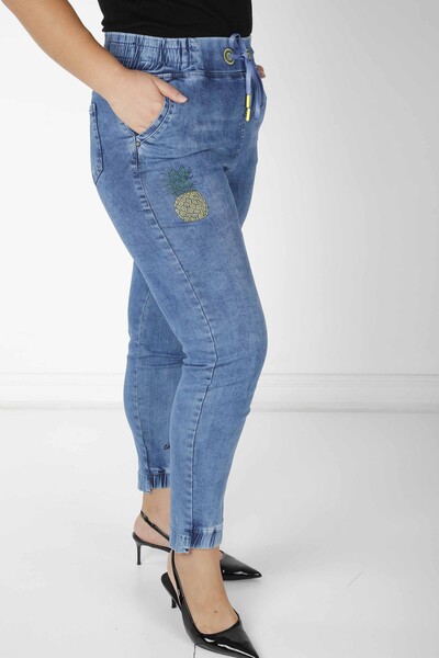 بنطلون أناناس منقوش باللون الأزرق - 3692 | كازي (مجموعة من 4 42-44-46-48) - Kazee (1)