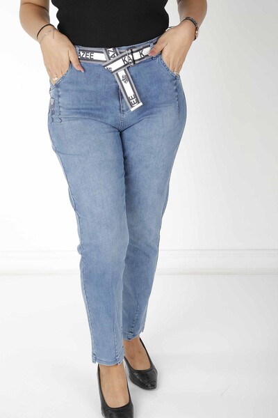 بنطلون حجر مطرز أزرق - 3690 | كازي (مجموعة من 4 42-44-46-48) - Kazee (1)