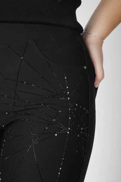 بنطال بجيب مفصل أسود - 3766 | كازي (مجموعة من 4 36-38-40-42) - 4