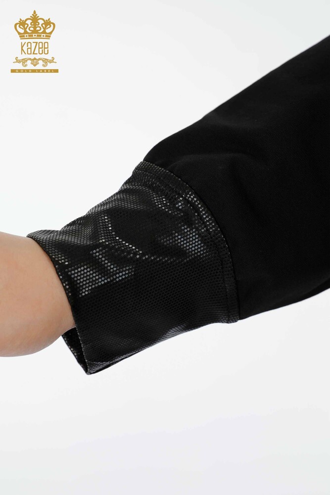 تونيك نسائي برقبة دائرية أسود - 17365 | كازي - 6