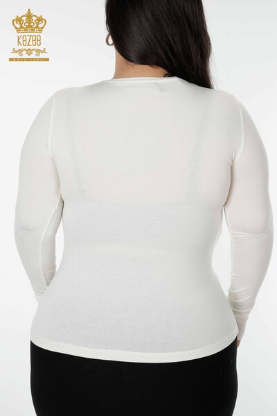 بلوزة نسائية - بنمط مورد - 79014 | كازي - 6