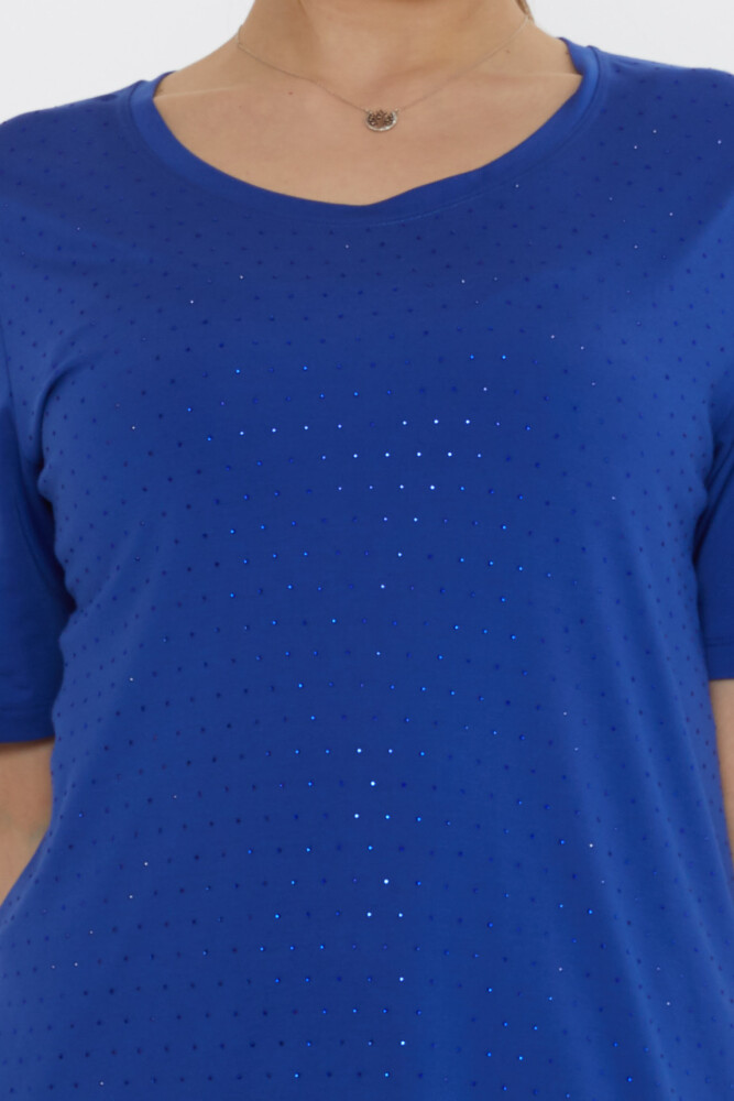 بلوزة بأكمام قصيرة ساكس - 80033 | كازي (مجموعة من 3 مقاسات M-L-XL) - 4