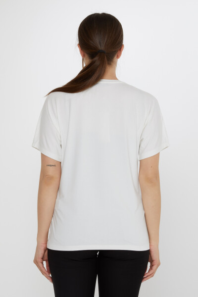 بلوزة - بنقشة أشجار النخيل - لون بيج فاتح - 79957 | كازي (مجموعة من 4 قطع بمقاسات S-M-L-XL) - 5