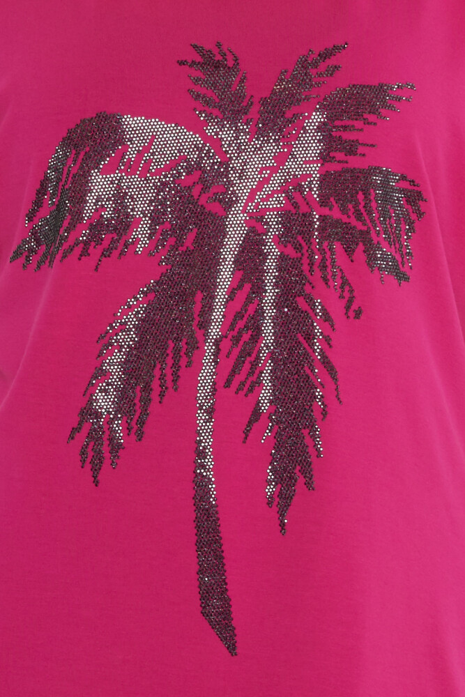 بلوزة - بنقشة أشجار النخيل - لون فوشيا - 79957 | كازي (مجموعة من 4 قطع بمقاسات S-M-L-XL) - 4