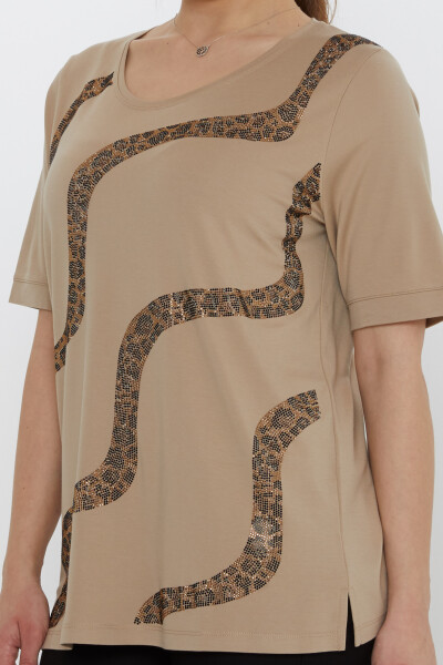 بلوزة ليوبارد ستون بيج - 80047 | كازي (مجموعة من 3 مقاسات L-XL-2XL) - 5