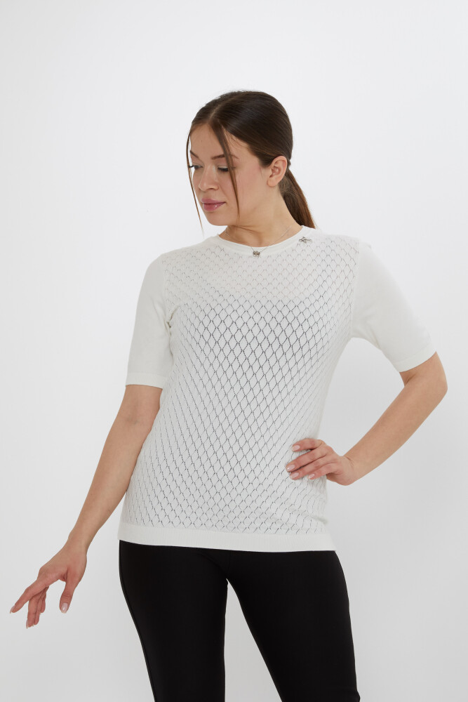 بروش شريطي من الصوف المحبوك - لون بيج فاتح - 31815 | كازي (مجموعة من 3 مقاسات L-XL-2XL) - 2