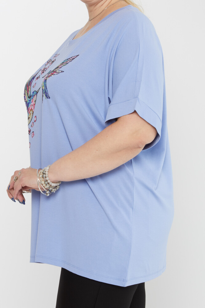 Blouse Bird Pattern Blue - 79948 | KAZEE (Set of 4 M-L-XL-2XL) - 3