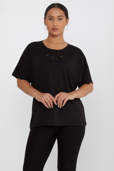 Blouse Bow Detail Black - 79892 | KAZEE (Set of 4 L-XL-2XL-3XL) 