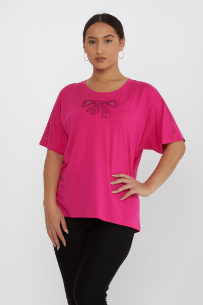 Blouse Bow Detail Fuchsia - 79892 | KAZEE (Set of 4 L-XL-2XL-3XL) - KAZEE 
