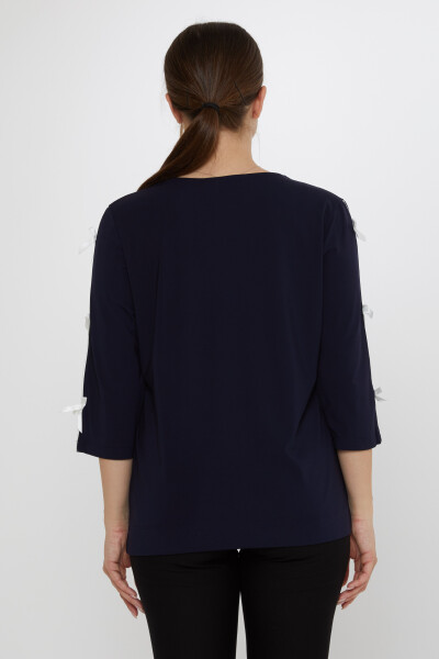Blouse Bow Sleeve Detail Navy Blue - 80051 | KAZEE (Set of 3 L-XL-2XL) - 5