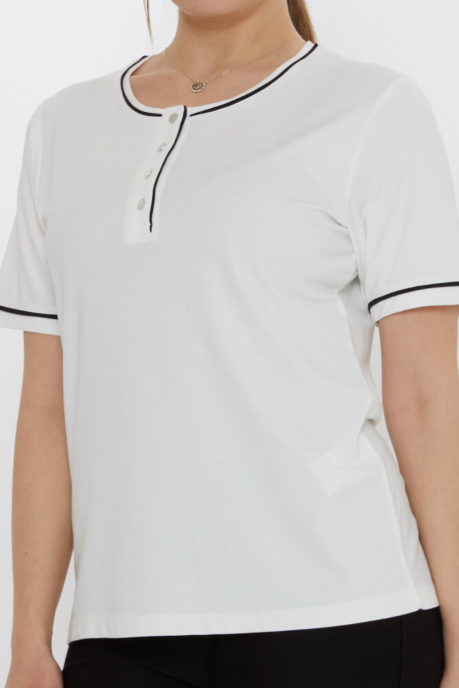 Blouse Button Detail Ecru - 80049 | KAZEE (Set of 3 M-L-XL) - 5