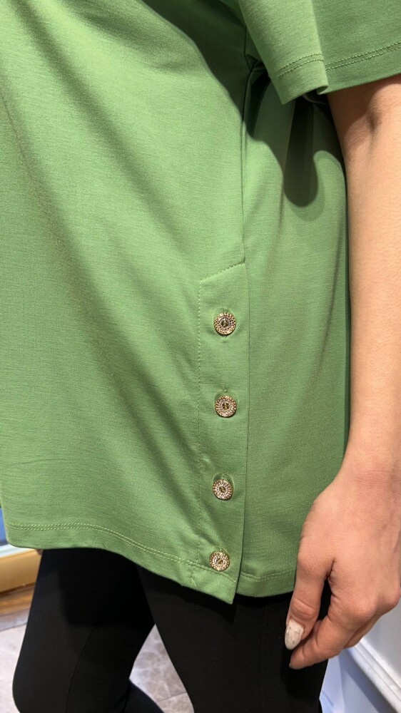 Blouse Button Detail Green - 79998 | KAZEE (3-Piece Set M-L-XL) - 3