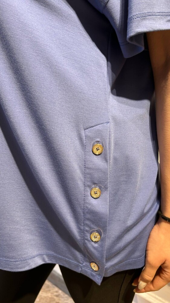 Blouse Button Detail Indigo - 79998 | KAZEE (3-Piece Set M-L-XL) - 3