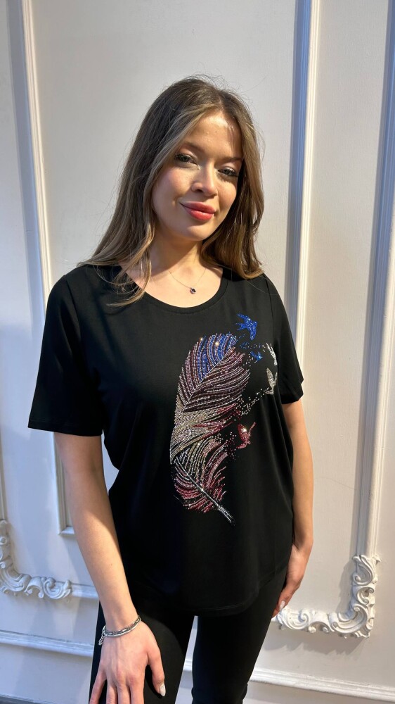 Blouse Colorful Stone Embellished - Black - 80126 | KAZEE (3-Piece Set M-L-XL) - 2