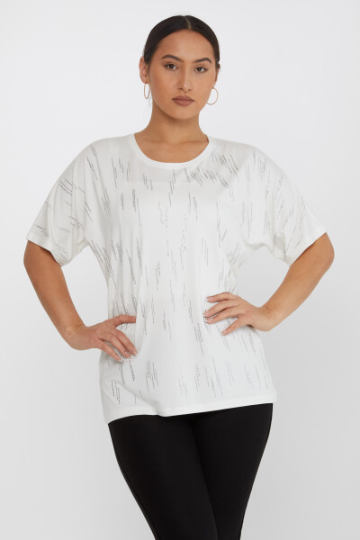 Blouse Crew Neck Ecru - 79652 | KAZEE (Set of 4 M-L-XL-2XL) 