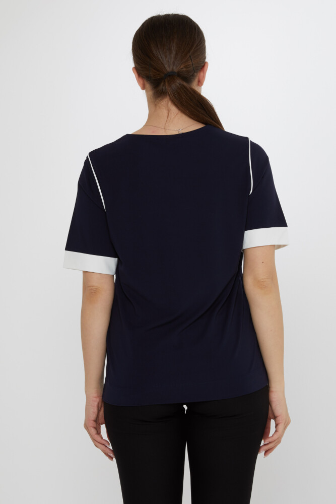 Blouse Crew Neck Navy Blue - 80028 | KAZEE (Set of 3 M-L-XL) - 6