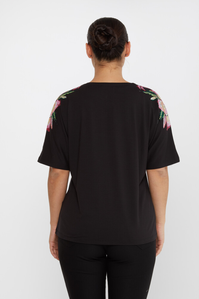 Blouse Flower Stone Embroidered Black - 79585 | KAZEE (Set of 4 M-L-XL-2XL) - 5