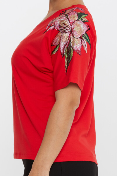 Blouse Flower Stone Embroidered Red - 79585 | KAZEE (Set of 4 M-L-XL-2XL) - 4