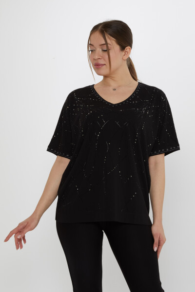 Blouse Glitter Detail Black - 80001 | KAZEE (Set of 3 L-XL-2XL) - 2