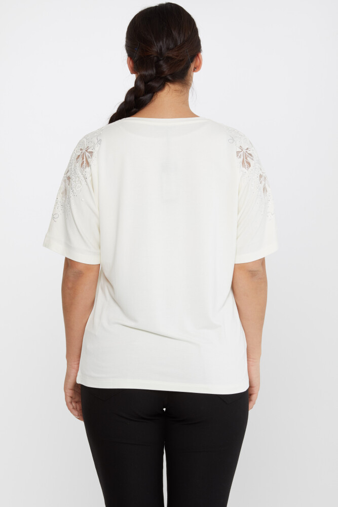 Blouse Leaf Embroidered Ecru - 79888 | KAZEE (Set of 4 M-L-XL-2XL) - 5