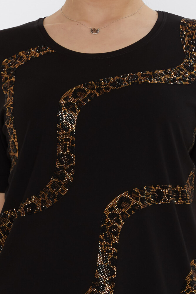 Blouse Leopard Stone Black - 80047 | KAZEE (Set of 3 L-XL-2XL) - 4