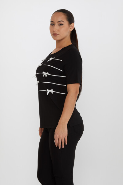 Blouse Ribbon Pattern Black - 80050 | KAZEE (Set of 3 M-L-XL) - 2