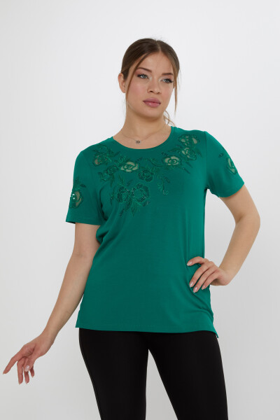 Blouse Rose Pattern Green - 80125 | KAZEE (Set of 3 M-L-XL) - Kazee (1)