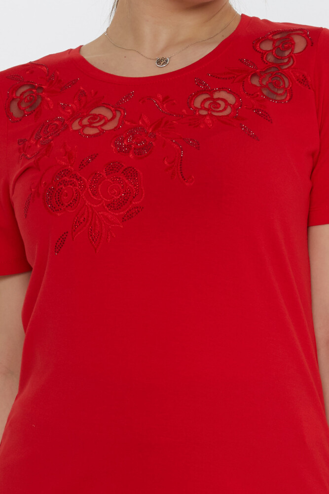 Blouse Rose Patterned Red - 80125 | KAZEE (Set of 3 M-L-XL) - 4