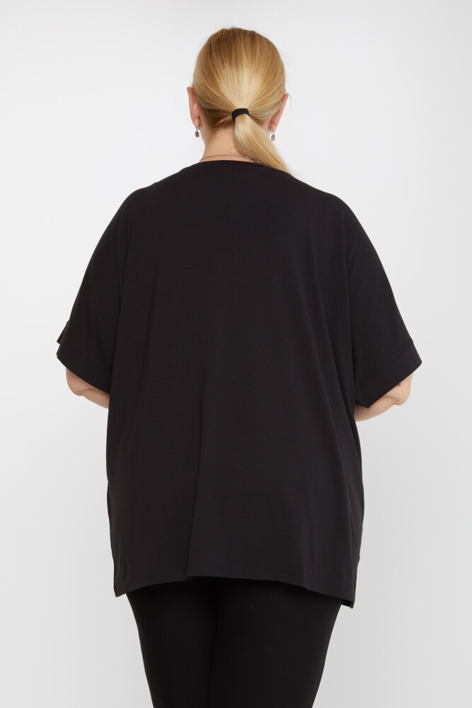 Blouse Short Sleeve Black - 79629 | KAZEE (Set of 4 M-L-XL-2XL) - 3