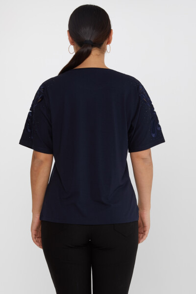 Blouse Sleeves Embroidered Navy Blue - 79916 | KAZEE (Set of 4 L-XL-2XL-3XL) - 5