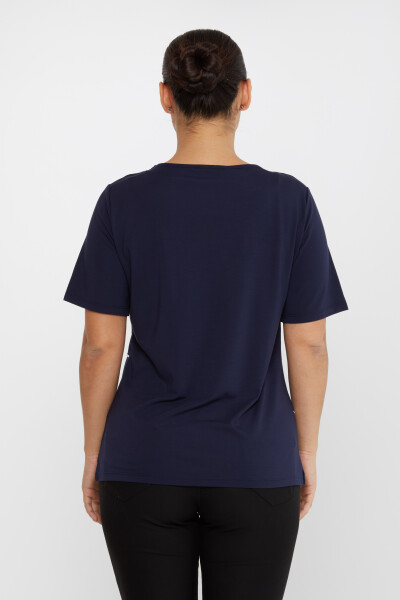 Blouse Star Buttoned Navy Blue - 80061 | KAZEE (Set of 3 M-L-XL) - 5