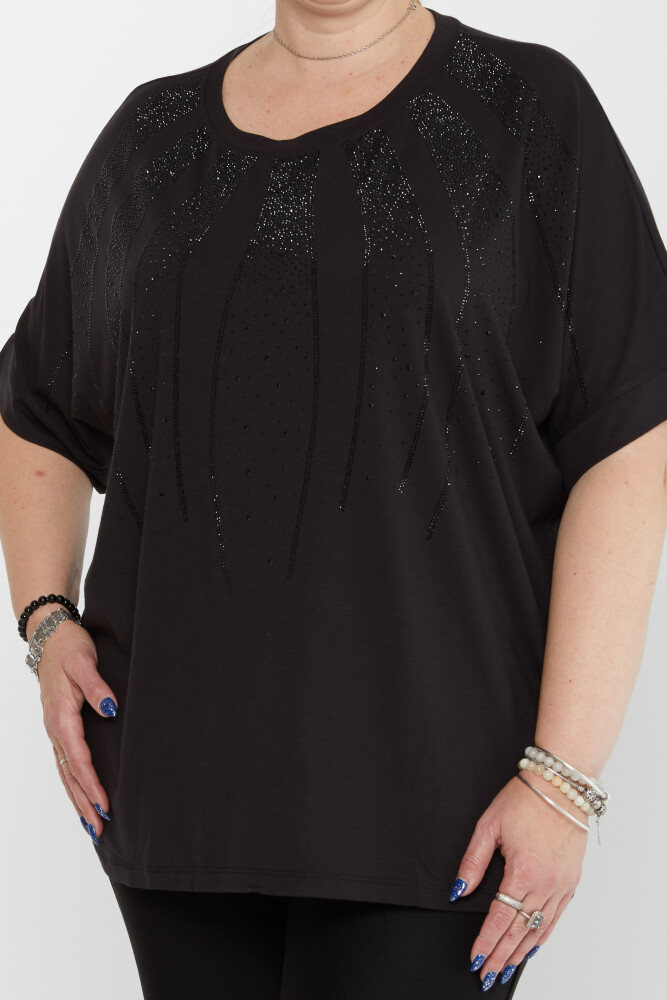 Blouse Stone Embroidered Black - 79604 | KAZEE (Set of 4 M-L-XL-2XL) - 2