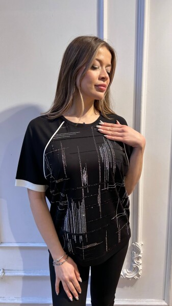 Blouse Stone Embellished Black - 80181 | KAZEE (3-Piece Set M-L-XL) - KAZEE (1)