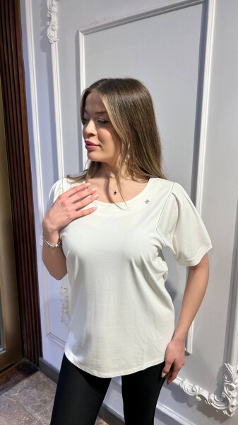 Blouse Stone Embellished Ecru - 80068 | KAZEE (3-Piece Set L-XL-2XL) - KAZEE (1)