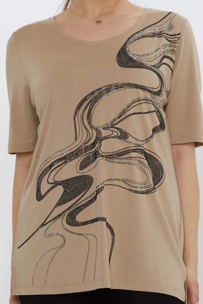 Blouse Stone Patterned Beige - 80078 | KAZEE (Set of 3 L-XL-2XL) - 3